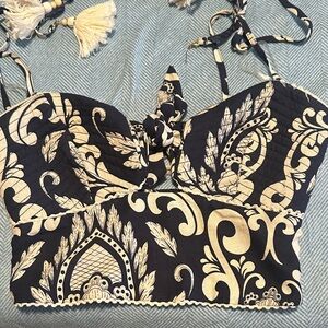 Chic Black and Cream Women's Blouse